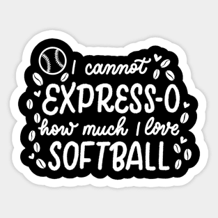 Espresso and Softball Sticker